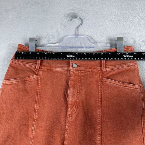 Ann Taylor Straight Leg Jeans High Rise Womens Size 8 Pintuck High Waist Orange - Picture 7 of 12